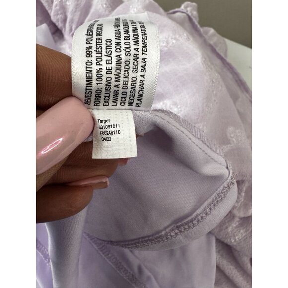 Lilac Lavender L Coquette Corset Babydoll Mini Dress Cottagecore Fairycore NWT - Picture 9 of 9